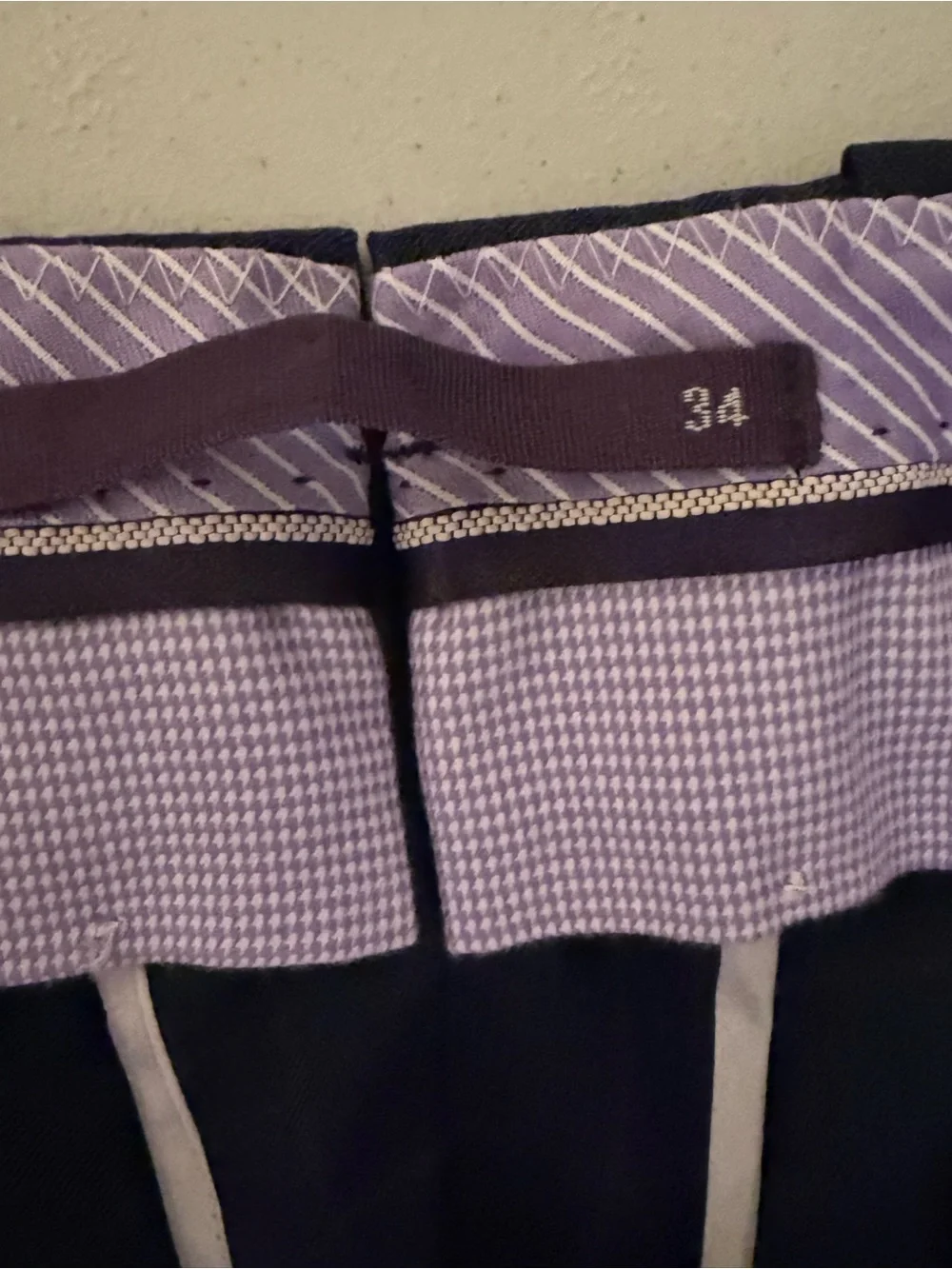 Aristo Eighteen Sterling Men’s 100% Wool Dress Pants Size 34 Navy Windowpane